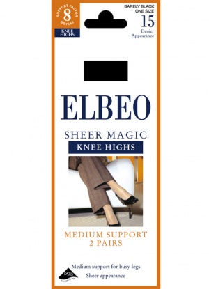 Elbeo Medium Support Sheer Magic Knee Highs 2pk